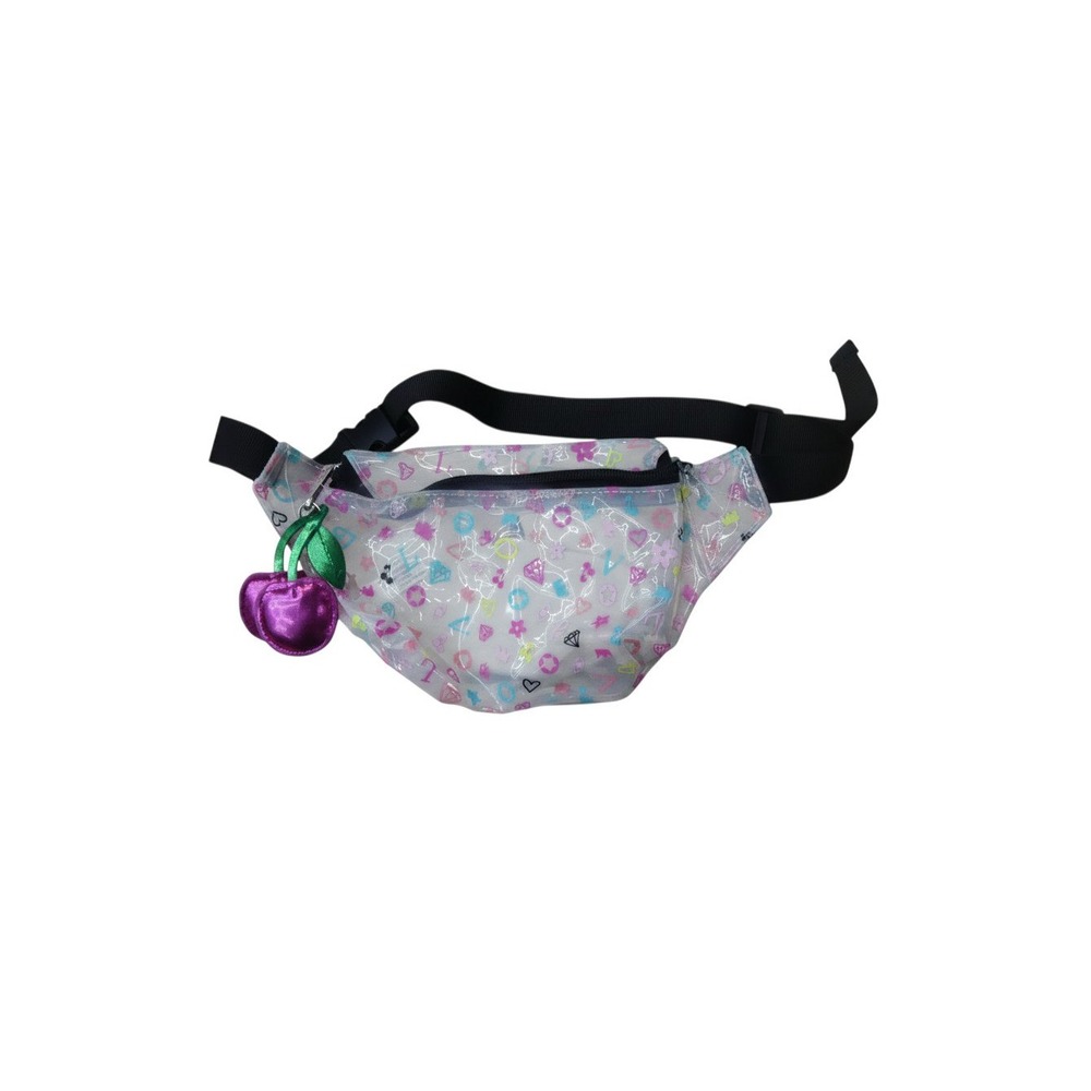 Claire's Fanny Pack Girls OS Clear NWT Neon Icons Cherry Charm Waist Bag